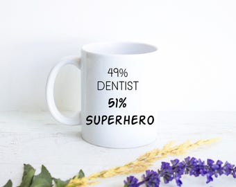 Dentista superhéroe, regalo personalizado para dentistas nuevos, taza divertida de dentista, taza de dentista personalizada, regalo para dentistas graduados, taza de dentista, taza de dentista