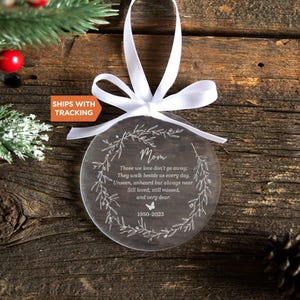 Décoration commémorative personnalisée 2025 | Pour un souvenir affectueux, Ornement commémoratif, Souvenir commémoratif, Ornement commémoratif des Fêtes personnalisé, Sympathie