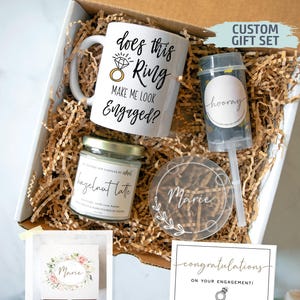 Personalized Engagement Gift Box | Congratulations on Engagement, Bridal Shower Gift Box, Bride to Be Gift Set, Future Mrs Gift, Bride Gift