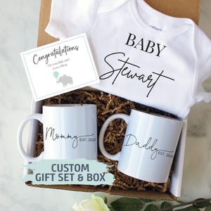 Coffret cadeau pour futurs parents | Coffret cadeau pour les nouveaux parents, faire-part de naissance, tasse nouvelle maman, cadeau pour nouveau papa, révélation de grossesse, coffret cadeau baby shower