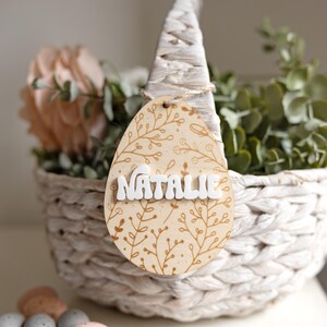 Personalized Bunny Easter Basket Tag | Custom Easter Egg Tag, Easter Gift for Kids, Easter Decor,Cute Bunny Tag, Easter Basket Name Tag
