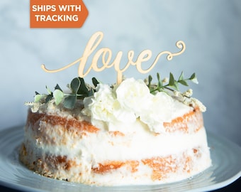 Decorazione per torta nuziale a tema amore / Decorazione personalizzata per torta, decorazione rustica in legno acrilico per torta, decorazione personalizzata per anniversario, decorazione per torta di fidanzamento