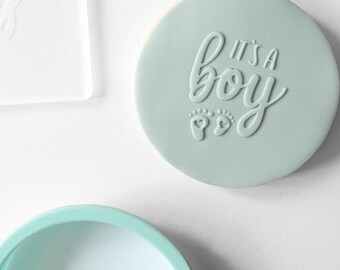 It's a Boy Acrylic Fondant Embosser With Cutter | Baby Shower Cookie Stamp, Baby Shower Fondant Embosser, Baby Shower Cookie Cutter,Baby Boy