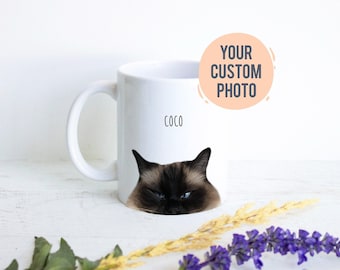 Taza personalizada con foto de gato, para amantes de los gatos, regalo personalizado para gatos, regalo para dueños de mascotas, regalo para mamá amiga, regalo para gatos, regalo para mamás gatas, regalo divertido para gatos