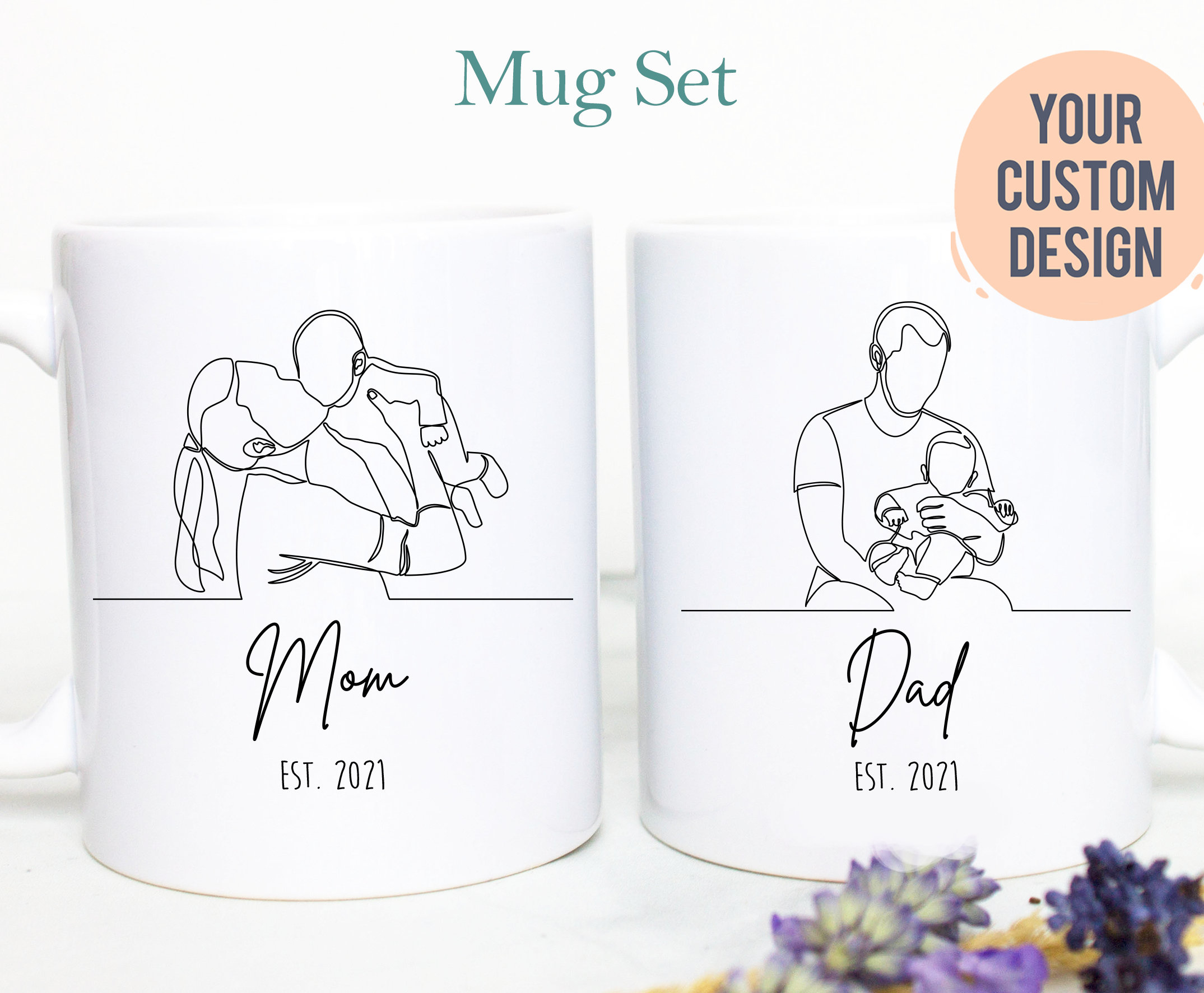 Promoted to Mom and Dad Individual OR Mug Set Dad To Be Gift | Etsy