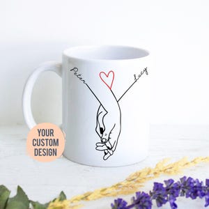 Personalized Holding Hands Mug | Anniversary Mug, Valentine&#39;s Day Mug, Gift For Husband, Anniversary Gift, Couple Anniversary, Boyfriend Mug