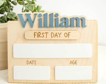 Personalized First & Last Day of School Sign, Custom Back to School Board, Reusable School Milestone Board, Photo Prop Sign