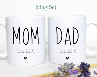 Mom and Dad Individual OR Mug Set #3, Mom and Dad Gift, Parent to Be Gift, New Parents Mug, New Mom, New Dad, Pregnancy Announcement