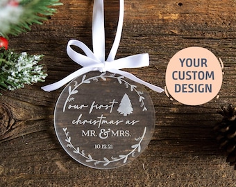 Eerste kerst als Mr Mrs Ornament 2025 | Aandenken jonggehuwde, meneer en mevrouw kerstornament, boomornament bruiloft, cadeau jonggehuwde, stellen