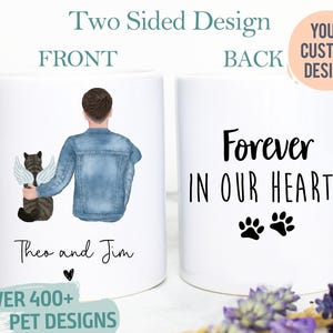 Custom Pet Portrait Mug, Pet Memorial, Death of Dog, Cat Sympathy Gift, Pet Loss Gift, Pet Death, Pet Family Portrait, Pet Remembrance
