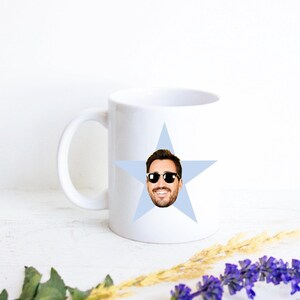 Tazza con il volto di una stella, tazza personalizzata con la stella, regalo di compleanno, regalo per lui, regalo per lei, regalo di Natale, regalo per l'ufficio, regalo per i colleghi, regalo di Natale