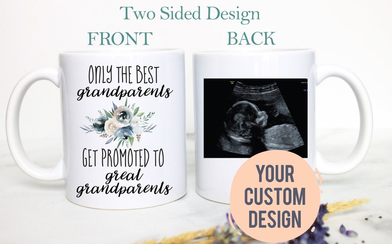 Best Grandparents Get Promoted to Great Grandparents, Baby Announcement, New Grandparents Gift, Pregnancy Announcement, Grandmother Gift image 1