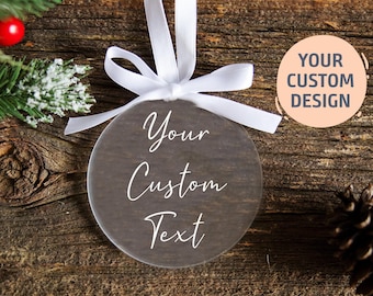 Aangepaste tekstornament | Eerste kerst, ornament aandenken, custom design kerstornament, boomornament bruiloft, ornament koppels, vakantie