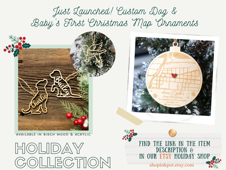 First Christmas ENGAGED Ornament Engagement Map Keepsake, Couples Ornament, Personalized Engagement Ornament, Custom Engagement Map Gift image 2