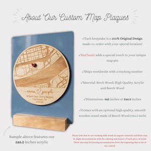 Where We Met Map Plaque | Where It All Began, Couples Gift,Our First Date, Engagement Gift, Acylic Wood Map, Anniversary Gift for Boyfriend image 4
