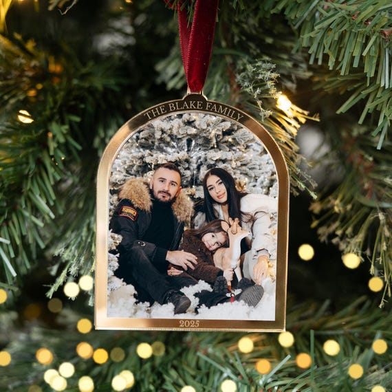 Custom Family Photo Christmas Ornament, Personalized Picture Ornament, 2026 Photo Ornament, Family Keepsake Ornament