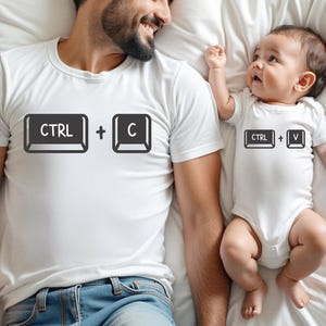 Copy Paste Tshirt and Bodysuit | Matching Shirts Bodysuit, Father&#39;s Day gift, Gift for Husband Dad, Father Child Outfit, Ctrl C Ctrl V Shirt