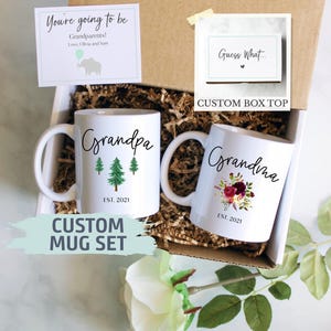 Pregnancy Announcement Gift Box | Promoted Grandma and Grandpa, Baby Announcement, New Grandparents Mug, Grandparents Gift, Pregnancy Reveal