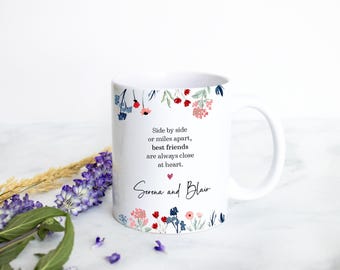 Regalo per una lunga distanza, tazza da stato a stato, regalo per un amico, regalo per il migliore amico, regalo per un trasloco, amicizia a distanza, regalo per un addio