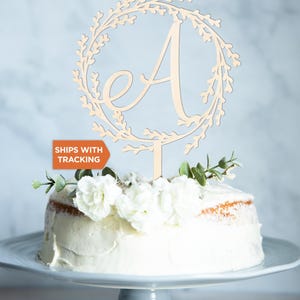 Custom Initial Wedding Cake Topper | Personalized Letter Topper, Mr and Mrs Wood Topper, Bachelorette Topper, Wedding Decor, Bridal Shower