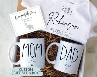Expecting Parents Gift Box | New Parents Gift Set, Baby Announcement, New Mom Mug, New Dad Gift, Pregnancy Reveal, Baby Shower Gift Box