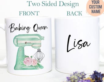 Custom Mug For Baker | Personalized Baking Queen Mug, Baker Mug, Funny Gift for Baker, Baking Mug for Her, Pastry Chef Gift,Baking Lover Mug