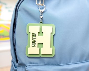 Personalized Backpack Name Tag, Kids Backpack Tag, Custom Name Keychain, Daycare Bag Tag, Lunch Box Tag, School Bag Charm