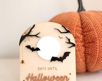 Halloween Countdown Schild oder Magnet | Tage bis Halloween trocken abwischbares Zeichen, niedliches Halloween-Dekor, gruseliges Halloween-Zeichen