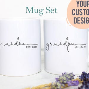 Grandpa and Grandma Individual OR Mug Set, Baby Announcement, New Grandparents Mug, New Grandpa, New Grandma, Pregnancy Announcement