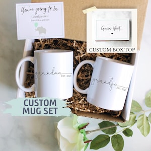 Pregnancy Announcement Gift Box | Promoted Grandma and Grandpa, Baby Announcement, New Grandparents Mug, Grandparents Gift, Pregnancy Reveal
