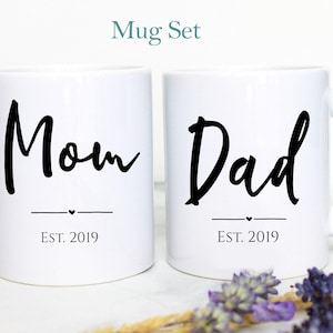 Mom and Dad Individual OR Mug Set, Mom and Dad Gift, Parent to Be Gift, New Parents Mug, New Mom, New Dad Pregnancy Announcement Baby Shower