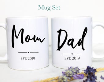 Ensemble individuel ou de tasses pour maman et papa, cadeau pour maman et papa, cadeau pour les futurs parents, tasse pour les nouveaux parents, nouvelle maman, faire-part de grossesse pour papa, baby shower