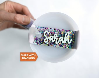 Placa de identificación personalizada para vaso Quencher H2.0 / Etiqueta de identificación personalizada para vaso de 14 oz, 20 oz, 30 oz, 40 oz, tapa de etiqueta de identificación para vaso, accesorios para vaso