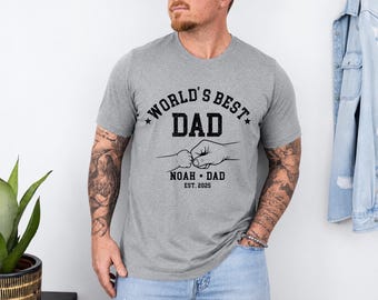 World’s Best Dad Shirt, Personalized Dad Shirt, Custom Father Child Fist Bump Tee, Dad Gift From Kids, Fathers Day Shirt