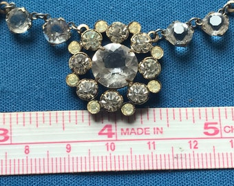 Vintage Art Deco jewellery paste /diamanté open back stunning necklace