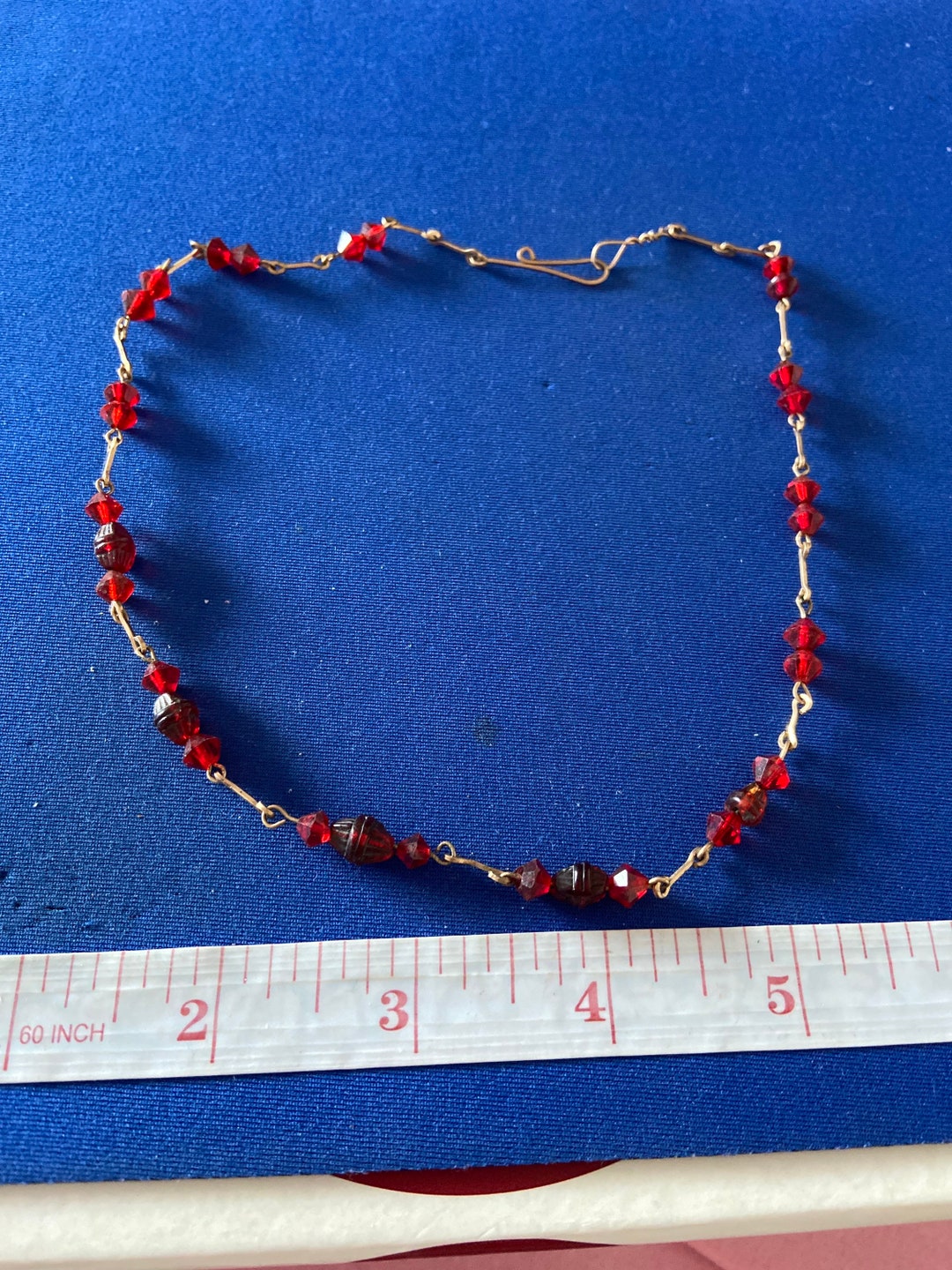 Vintage Art Deco Jewellery Crystal Glass Necklace Etsy