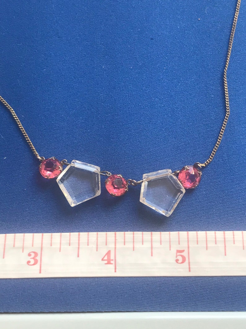 Vintage Art Deco jewellery crystal necklace