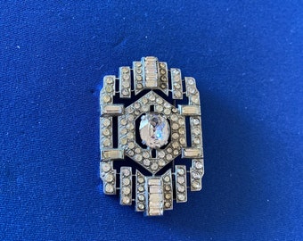 Vintage Art Deco jewellery paste diamanté brooch