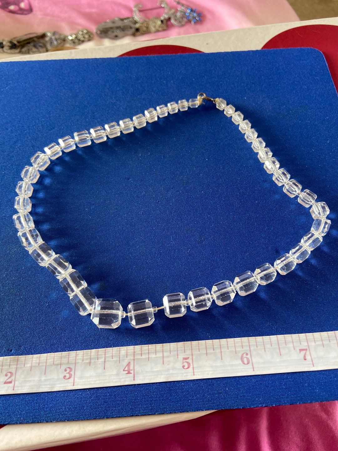 Vintage Art Deco Jewellery Crystal Glass Necklace Etsy