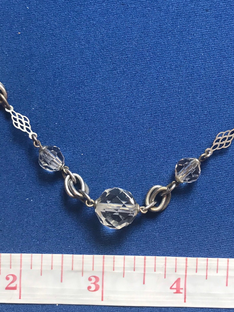 Vintage Art Deco jewellery crystal necklace