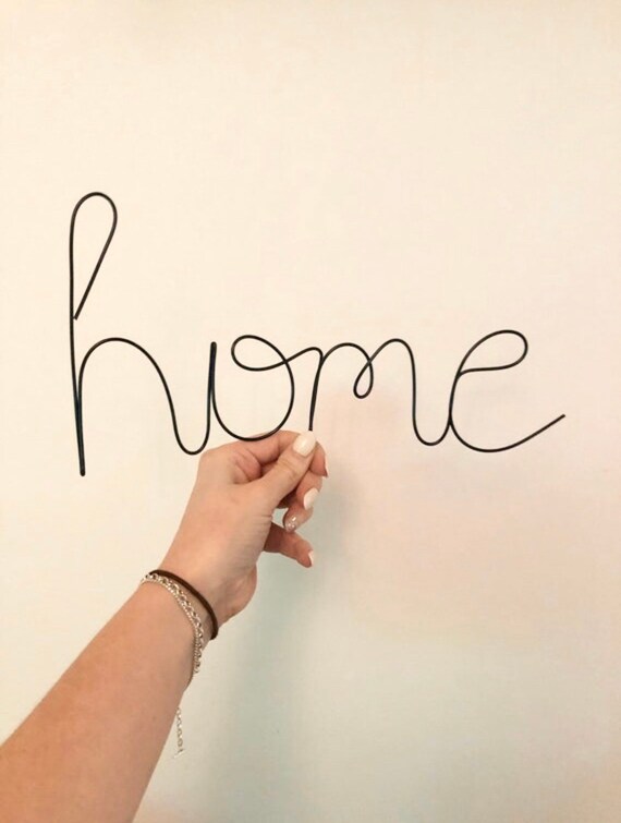 Home Wire Words Wall Art Wire Sign Wall Hanging Wall Etsy