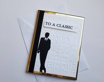 Masculine birthday card, Happy birthday card for him, Classic card, Classic birthday card, Blank birthday card, Birthday card for husband