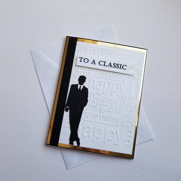 Masculine birthday card, Happy birthday card for him, Classic card, Classic birthday card, Blank birthday card, Birthday card for husband