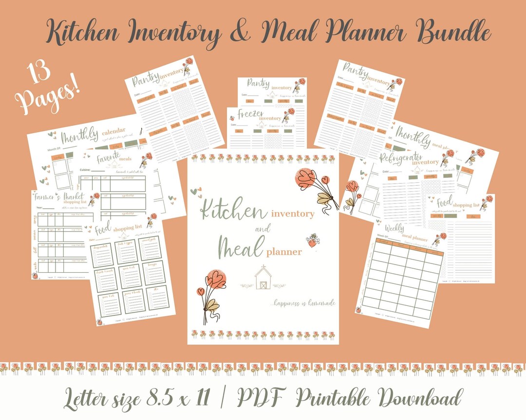 Kitchen Inventory & Meal Planning Bundle - Organizing Printables ...
