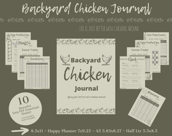 Backyard Chicken Journal & Planner Printable | Egg Count Printable | Chicken Health Resources | Chicken Keeper Journal | INSTANT DOWNLOAD