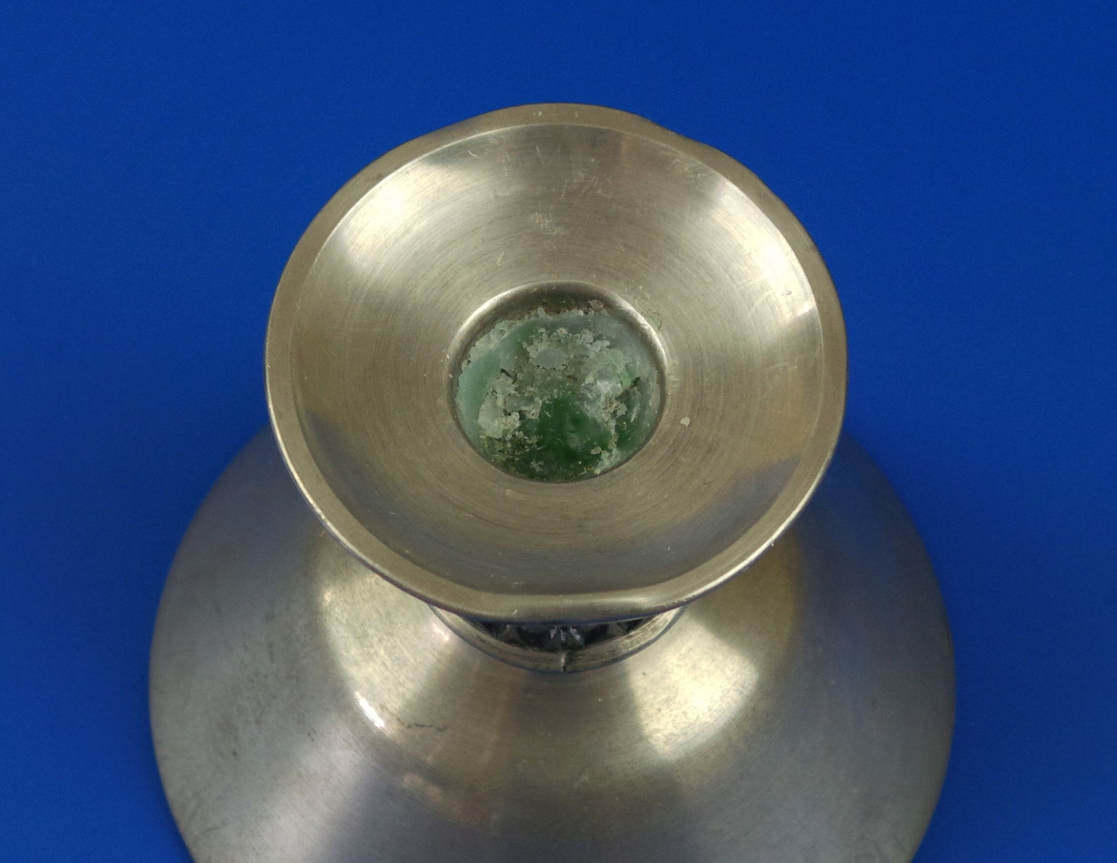 Vintage Pewter Candle Holder Old Large Aluminum Candlestick Etsy