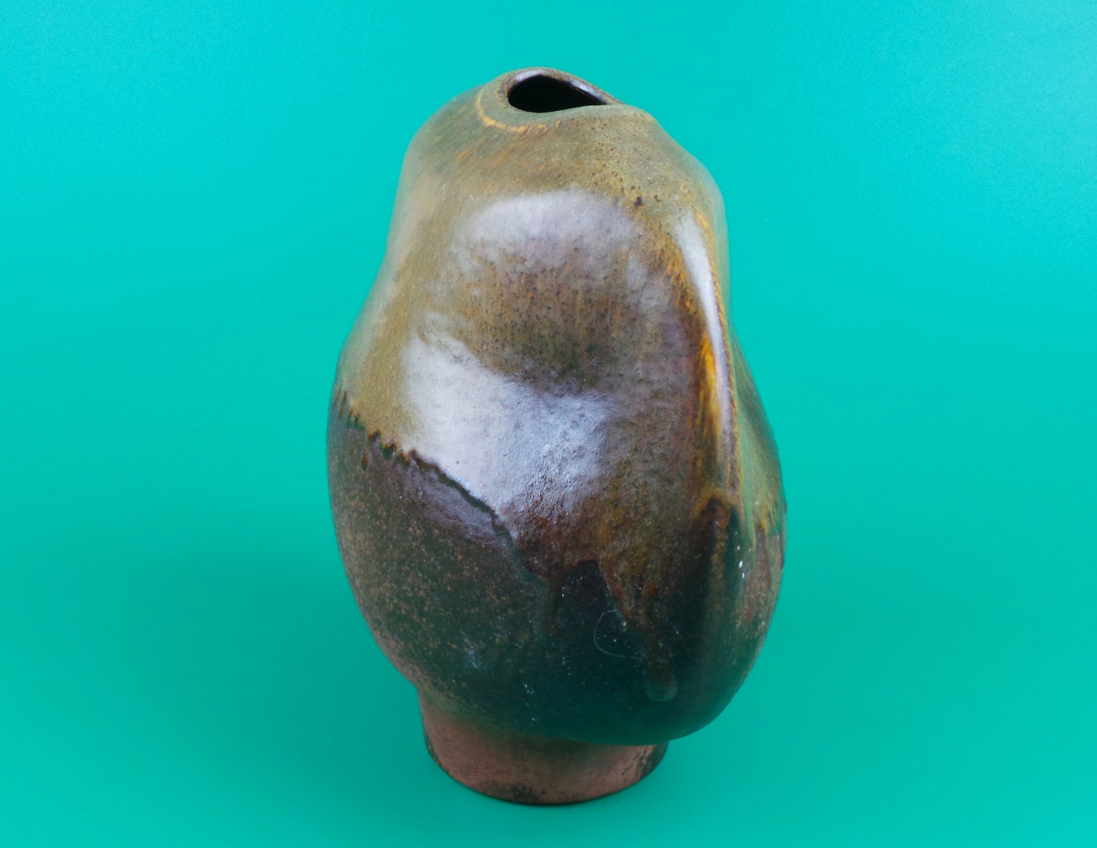 Vintage Large Ceramic Ellipse Vase Steuler by Heiner Balzar Objekt 914