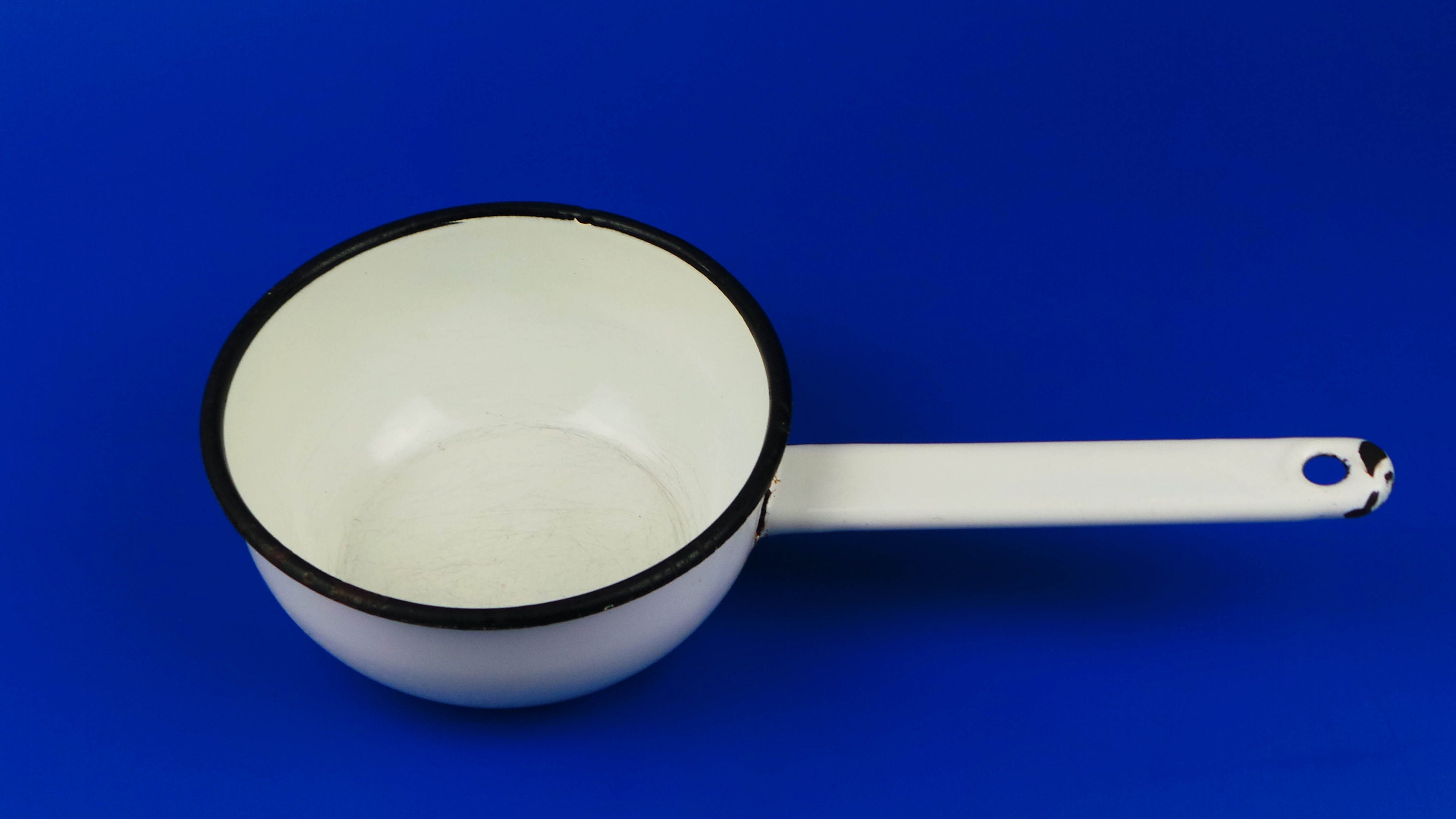 Antique White Enamel Saucepan With Handle Vintage Enamel Sauce Etsy UK