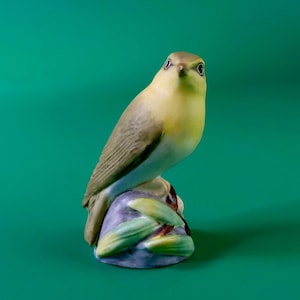 Antique Porcelain Figurine Bird Wood Warbler * Royal Worcester Bone China * Collectable Vintage Figurine * Made in England
