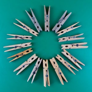 Lot de 16 épingles à linge en bois vintage * épingles à linge rustiques * décoration de cuisine rustique